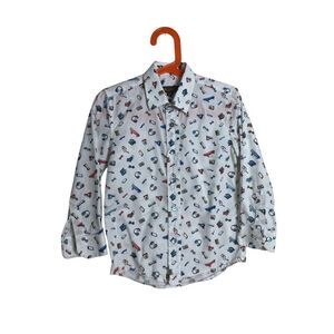 LEON Boys Long Sleeve Bernard Button Down Shirt Size 4Y
